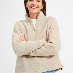 Everlane Renew Quarter Zip Fleece in Oat Medium